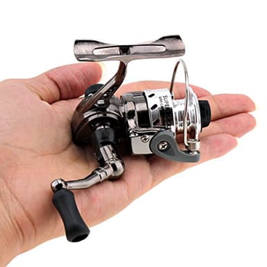 OriGlam Mini-Moulinet de pêche Spinning Lisse et Puissant en métal, Rapport de Vitesse 4.3 :1 pour la pêche à la Carpe, au Bar, à