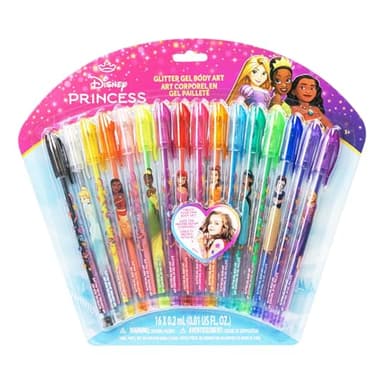 Princesses Disney Coffret de 16 stylos à paillettes, couleurs vives et paillettes, à partir de 3 ans par Townley Girl