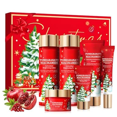 Coffrets de Soins pour la Peau, Grenade Coffret Soin Femme, Skin Care Coréenne, Coffret Beauté Femme con Tonique, Lotion, Crème, Nettoyant, Contour des Yeux et Masque, Idee Cadeau Noel pour Femmes