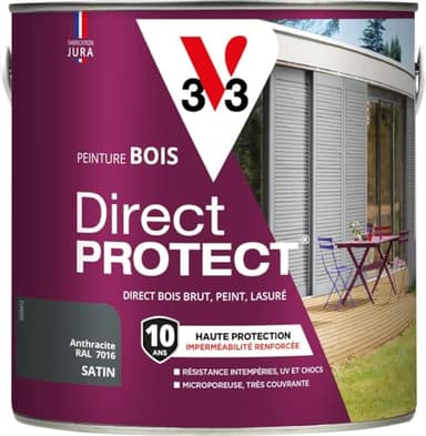 V33 Peinture bois Direct Protect - Anthracite - 2L