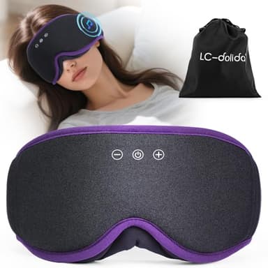 LC-dolida Masque de Sommeil Écouteurs Bluetooth 5.4 avec Haut-parleurs Amovibles, Masque de Nuit 3D Confortable pour Dormir sans Pression, Conçu pour Dormeurs sur le Côté