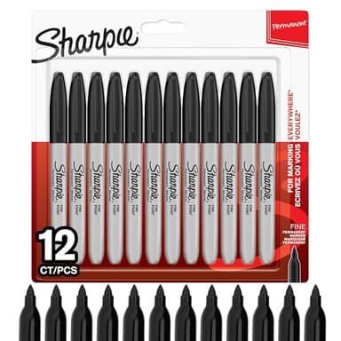 Sharpie marqueurs indélébiles | pointe fine | encre noir permanent | pochette de 12