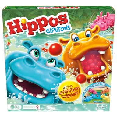 Hasbro Gaming Hippos Gloutons, Jeu De Plateau Pour Enfants et Famille, Avec Chargement Automatique Des Billes, Idées Cadeaux d'Anniversaire, De 2 À 4 Joueurs