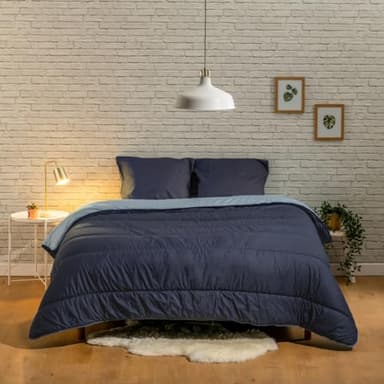 Bleu Calin Couette imprimée La Contraste 400gr/m2 - Chaude et Douce - Utilisation sans Housse - 140x200cm