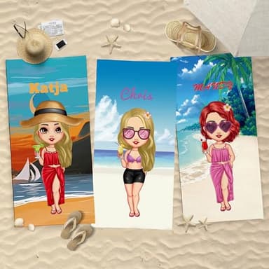 Helengili Serviette de Plage personnalisée pour Meilleure Amie, Serviette de Bain de Voyage Super Douce personnalisée pour Les Vacances d'été