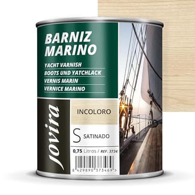 JOVIRA PINTURAS Vernis Marin Vernis bois extérieur-intérieur incolore, haute résistance dans les environnements marins (750 Millilitres, Satiné)