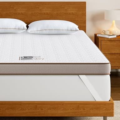 BedStory Surmatelas 160 x 200 à Mémoire de Forme de 7.5CM, Surmatelas Réversible de Haute Densité avec Gel Plus Respirant, Housse Amoivible et Lavable