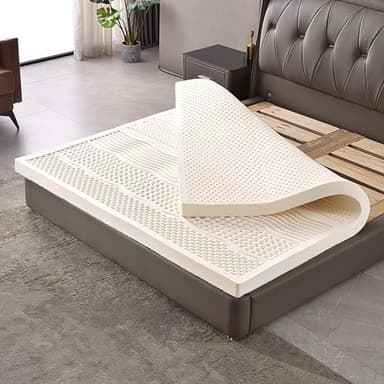 Matelas orthopédique 100 % latex naturel 7 zones moyen/doux avec housse amovible 180 x 200 cm Épaisseur 2,5 cm