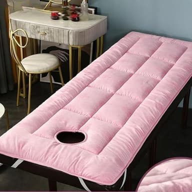 Coton Moelleux Beauté Surmatelas,Respirante Futon Tatami Matelas Spa Massage Table Coussinet De Protection-Rose 70x190cm(28x75inch)