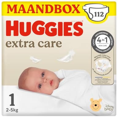 Huggies Couches pour Bébé Extra Care, Taille 1 (2-5 kg), 4 x 28 Unités