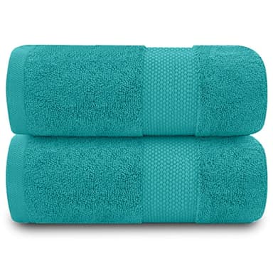 GC GAVENO CAVAILIA Lot de 2 Serviettes de Bain Douces en Coton égyptien - 700 g/m² - Absorbantes l'eau - Collection hôtel - Bleu Sarcelle - 177,8 x 313,1 cm