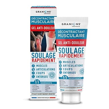 Décontractant Musculaire Gel Anti-Douleur GRANIONS | Soulage rapidement douleurs articulaires, musculaires et post-traumatiques | Effet Cryothérapie, Efficacité scientifiquement démontrée | 100 ml