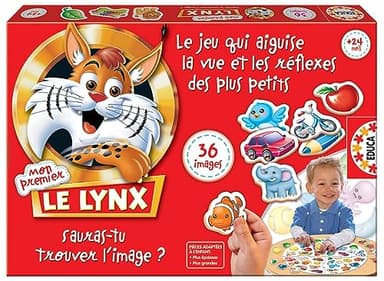 Educa - Mon Premier Lynx - Jeux de Société Enfant | Version Adaptée pour Les 2-4 Ans | Développe la Mémoire et l'Acuité Visuelle | Idéal pour Jouer en Famille (15492)