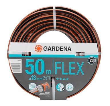 Gardena Tuyau de Comfort FLEX 13 mm (1/2 Pouce), 50 m: Tuyau de jardin flexible et flexible avec profilé de puissance, imprimé éclatant de 25 bars, sans pièces de système, emballés (18039-20)