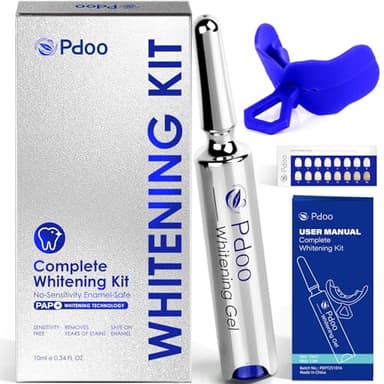 Kit Blanchiment Dentaire PAP+ | Teeth Whitening Gel 10ml & Plateau de Blanchiment des Dents | Sans Sensibilité et Sans Peroxydes et blanchiment dentaire Instantané | élimine Les Taches | Mint Flavor