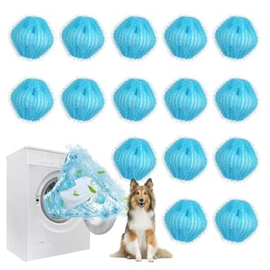 Boule Anti Poils Machine à Laver, 15 Pièces Nylon Boule de Lavage Réutilisable Colorfast Pour Meilleure Friction du Linge,Boule de Lavage pour Chien Chats Nettoyer poils,Réduire l'enchevêtrement
