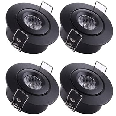 Yodave 4 Mini Spot Encastrable LED Plafond Spot encastré Lampe 1W Blanc Chaud 3000K pour Vitrine,Plafond,Cuisine,Placard,DIY éclairage etc