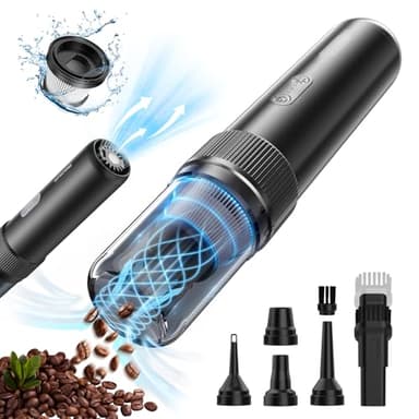 Aspirateur Voiture Puissant Main sans: 21KPA Pliable Aspirateur sans Fil - Aspirateurs Puissant Rechargeable 6000mAh - Portable 5-en-1 Mini Aspirateur à Main pour Nettoyage de Voiture Maison Bureau