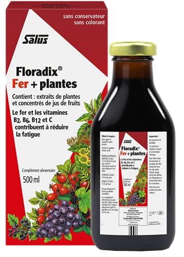 Salus Floradix Fer + Plantes - Formule Liquide Riche en Fer - Enrichi en Vitamine C pour une Meilleure Absorption - 500 ml