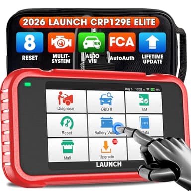 LAUNCH CRP129E V2.0 Elite Valise Diagnostic Auto ABS/SRS/TCM/Moteur 4 systèmes 12 Réinitialisation Huile/EPB/SAS/ABS/TPMS/BMS/AFS/DPF/Ad-Blue/injecteurs/AFS Réinitialisatio Calibration A/F Auto VIN