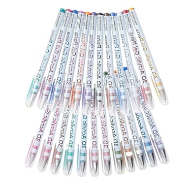 Générique Stylos Gel Acrylique 3D - Marqueurs Peinture Acrylique pour Pierres | Marqueurs À Base D'eau Pour Dessin Et Coloriage Sur Bois Pierre Toile Tissu Scrapbooking Cartes Doodle Et Artisanat