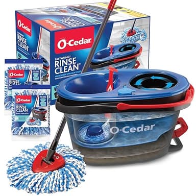 O-Cedar - Easywring - Balai serpillère en Microfibre et Seau de Nettoyage pour sols avec 2 recharges supplémentaires