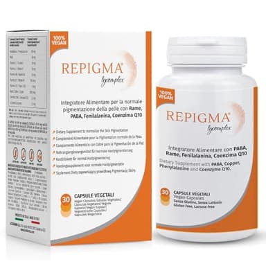 Repigma Lycomplex – Complément alimentaire utile dans le traitement du vitiligo et des taches blanches de la peau – Boîte de 30 gélules