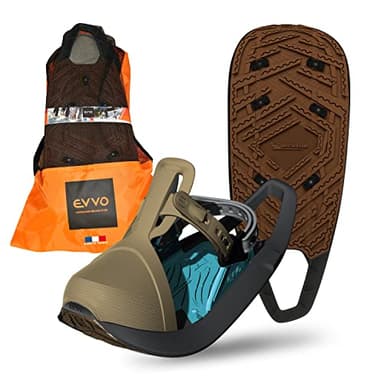 EVVO - TOREE - Raquette à Neige Made in France avec Semelles Biosourced90® Cloutées Michelin®, Fixations Réglables, pour Homme et Femme avec Sac de Transport Inclus, Tout Terrain, Randonnée Neige
