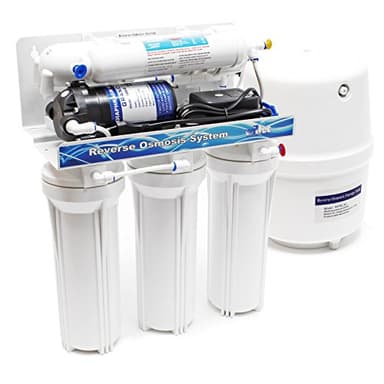 Naturewater Système osmose inverse 5 étapes (RO) – 357 x 181 x 200 mm – 180 l/jour – avec pompe de surpression et soupape manuelle – Filtre charbon actif et sédiments – Eau potable
