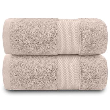 GC GAVENO CAVAILIA Lot de 2 Grandes Serviettes de Bain en Coton égyptien de 700 g/m², à séchage Rapide, Douces au Toucher, Moka, 228,6 x 366,6 cm
