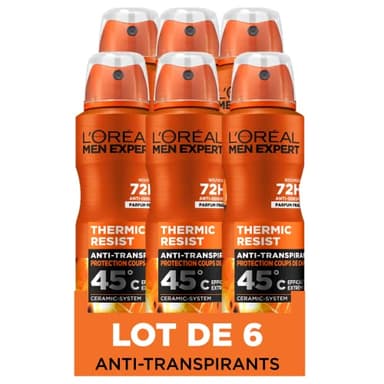 L’Oréal Paris Men Expert Thermic Resist Déodorant Spray - 150 ml - Lot de 6