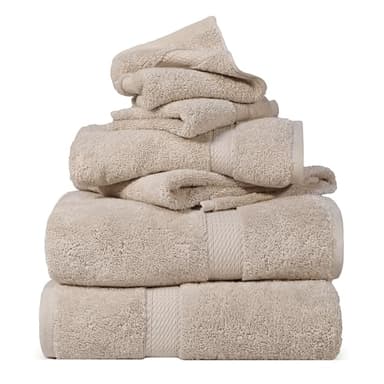 Qualité supérieure 900 Gram Coton égyptien 6 pièces Ensemble de Toilette P, Stone, Lot de 6