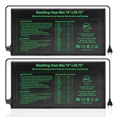 10 "X 20.75" Tapis Chauffant Pour Semis Coussin Chauffant Pour Serre,Tapis Chauffant Imperméable Pour La Germination Des Graines,Tapis Chauffant Hydroponique Pour Le Démarrage Des Graines (2 Pack)
