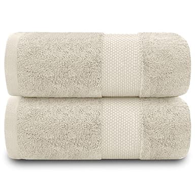 GC GAVENO CAVAILIA Lot de 2 Serviettes de Bain Douces en Coton égyptien - 700 g/m² - Absorbantes l'eau - Crème - 700 g/m² - Collection hôtel