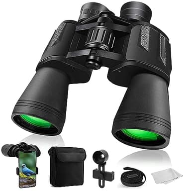 Jumelles 20x50 pour Adultes, Étanches HD avec Prisme BAK4 et Objectif FMC, Portables pour l'Observation des Oiseaux, Football, l'Escalade, Randonnée et Concerts
