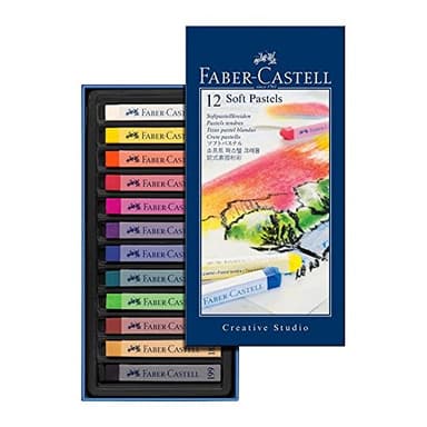 Faber-Castell 128312 - Craies pastel tendres, 12 couleurs, craies pastel douces, faciles à estomper et à mélanger
