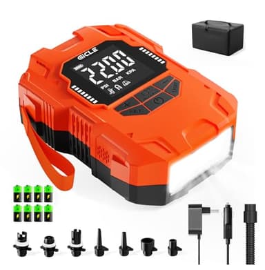 GICLE Pompe électrique Rechargeable pour Paddleboard,Pompe électrique Portable 22psi Sup Rechargeable 36W Type C Gonflage et dégonflage 12V DC pour Paddle Board,Bateau,Sports Nautiques