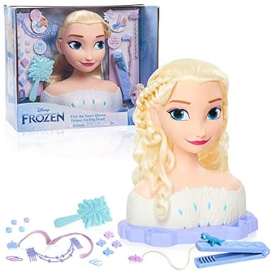 Tête à coiffer de Luxe Elsa, La Reine des Neiges 2, Disney avec Accessoires, 17 Accessoires, Jouets pour Enfants de 3 Ans et Plus par Just Play