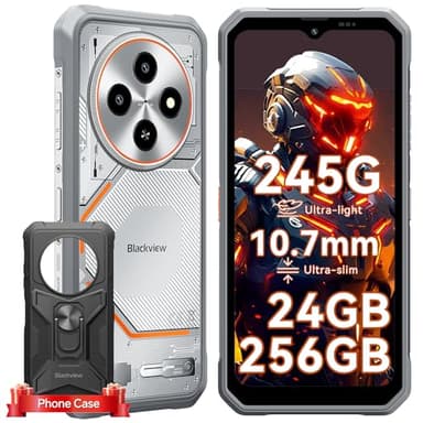 Blackview Fort 2 Android 15 Smartphone Incassable, 245g/10.7mm Téléphone Portable, 24GB+256GB/2TB Téléphone Portable Incassable, MTK G81, 6.56" 450nit, 16MP AI Caméra, IP69K/NFC/WIFI 5/2 Ans Garantie