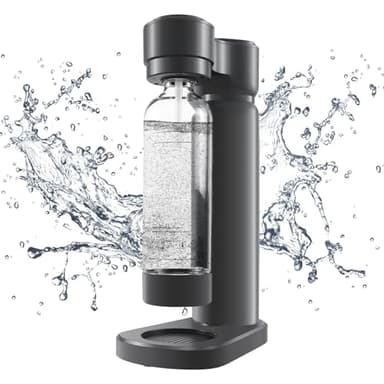 kisidus Machine à Soda Appareil à Gazeifier l'eau avec Bouteille PET de 1 Litre pour Gazéification Domestique sans BPA - Gris