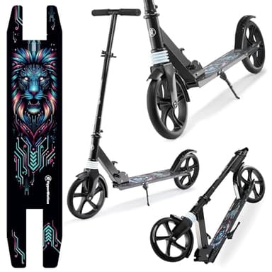 Hypermotion Trottinette Enfant 6 Ans et Adulte Pliable jusqu'à 100 kg - Trotinette Adolescent - Guidon Réglable 85-95 cm, Douilles de Roulement en Acier au Carbone, Roues de 200 mm