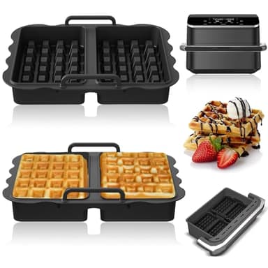 Air Fryer Accessoires pour Cosori Air Fryer 10L Twinfry & Ninja AF500EU / Sl400EU, Lot de 2 Moule Gaufre Silicone Moule Gaufre Air Fryer pour Cosori 10L & Ninja Air Fryer 10.4L & air fryer ninja 9,5L