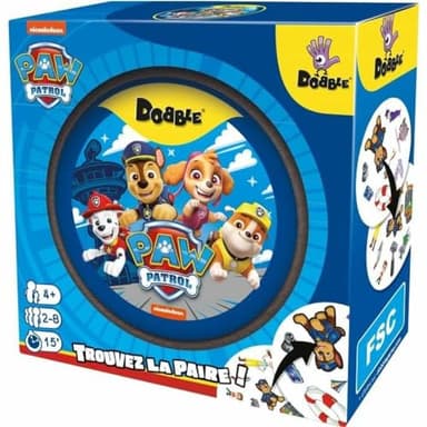 Dobble Asmodee Pat Patrouille - Jeu de Société pour Enfants dès 6 Ans - Jeu de Cartes d'Observation Familial - Jeu de Rapidité avec Paw Patrol - 2 À 8 Joueurs - 15 Min - en Français - Zygomatic