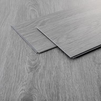 ML-Design Revêtement de Sol Clipsable en Vinyle 122cm x 18cm x 4,2mm 3,08m²/14 Planches Gris Chêne Windswell Hickory Imitation de Parquet Lames en PVC Emboîtables Antidérapant Étanche Classe Charge 34