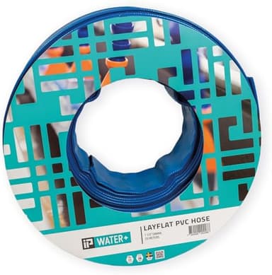 IP Water+ Tuyau plat | Ø 38 mm | 1 1/2" x 25 m | Tuyau de refoulement en PVC | Pompe pour bassin et piscine