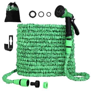 Tuyau d'Arrosage Extensible, Tuyau Arrosage Extensible 30m avec arroseur 8 fonctions,Tuyaux d'Arrosage idéal pour l'arrosage des fleurs, le lavage de voiture et des animaux(vert)