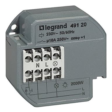 Legrand LEG49120 Télérupteur 1p 10 ax 230 V~ 50/60 Hz intensité max acceptée 50 ma