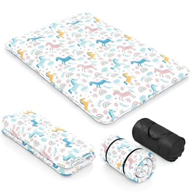 GIANTEX Matelas Futon Japonais Portable 140 x 200 cm, Rembourrage en Coton, Matelas de Sol Pliable pour 2 Personnes, Sac de Transport, Housse Lavable, 2 Bandages, Tatami Pliable pour Voyage, Camping