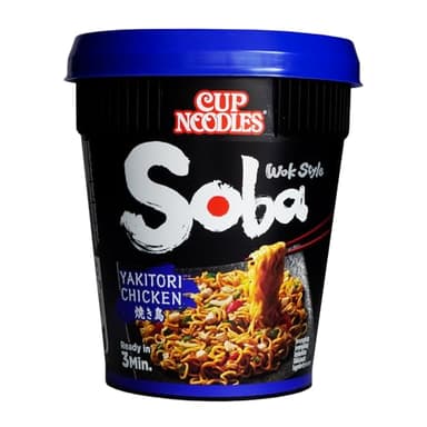 NISSIN Soba Cup - Saveur Yakitori Chicken - 1 carton de 8 cups de 89g