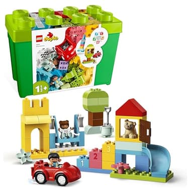 LEGO Duplo La Boîte de Briques Deluxe - Jouet dès 1 an Développant la Motricité Fine - Voiture, Briques avec Chiffres, Figurines d'animaux & Rangement pour Jouets - Cadeau pour Fille ou Garçon 10914